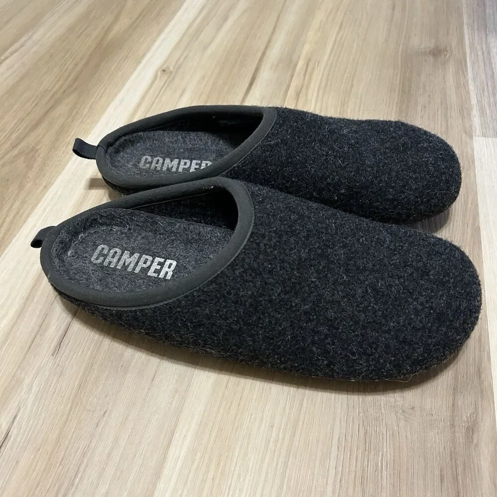 Camper Wabi Felt Wool Slippers Mens Size EU 43 US 10 Gray Slip On